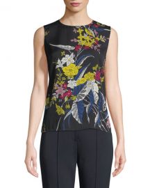 Diane von Furstenberg Floral-Print Silk Shell Top at Neiman Marcus